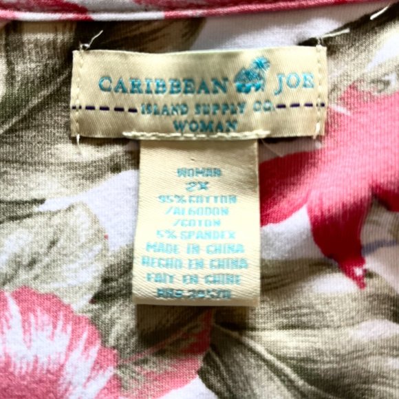 “NWT” Caribbean Joe Tropical ¾ Length Sleeve Shirt Size 2X - Picture 7 of 7